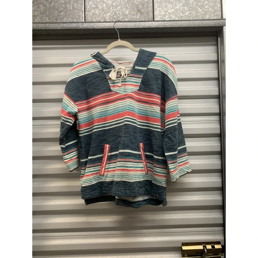 Womens Woolrich Beach Pullover Hoodie Multicolor Kangaroo Pockets